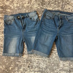 Two pairs of longer jean shorts from shein